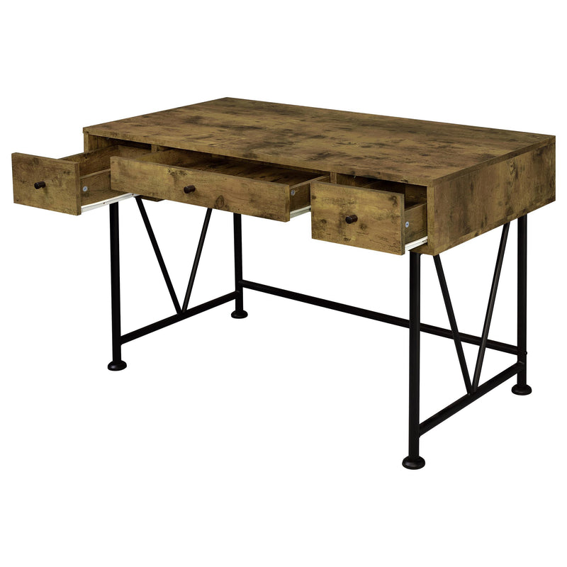 Analiese 2-piece Computer Desk Bookcase Set Rustic Nutmeg - detail 4
