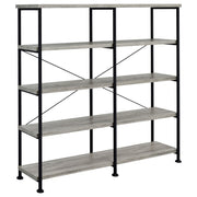 Analiese 63-inch 4-shelf Double Bookshelf Grey Driftwood - alternate view