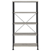 Analiese 63-inch 4-shelf Bookshelf Grey Driftwood - detail 3