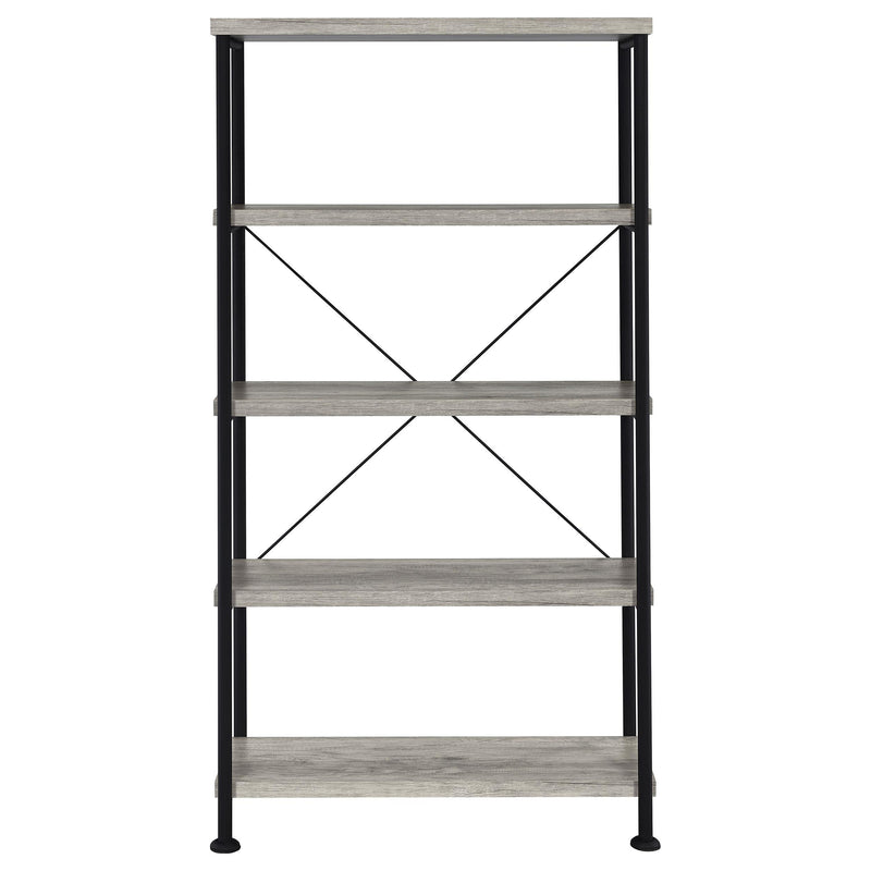 Analiese 63-inch 4-shelf Bookshelf Grey Driftwood - detail 3