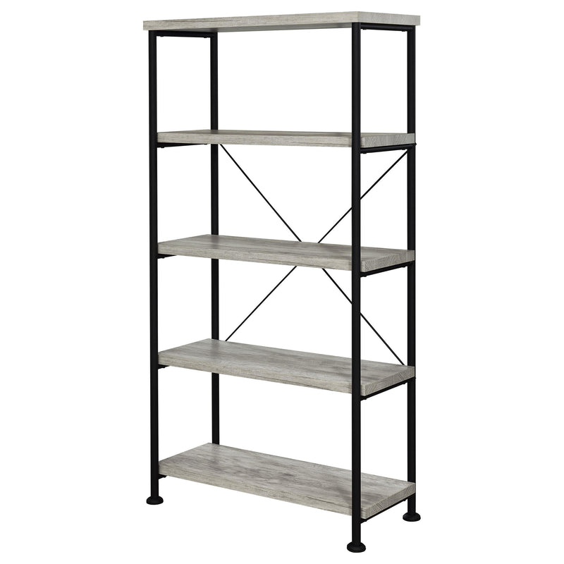 Analiese 63-inch 4-shelf Bookshelf Grey Driftwood - detail 4