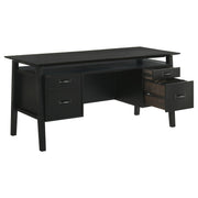 Goodson 64-inch 4-Drawer Double Pedestal Computer Desk Black - detail 4