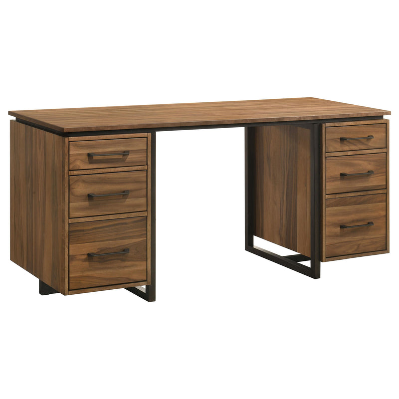 Berhalter 6-Drawer Double Pedestal File Computer Desk - detail 3
