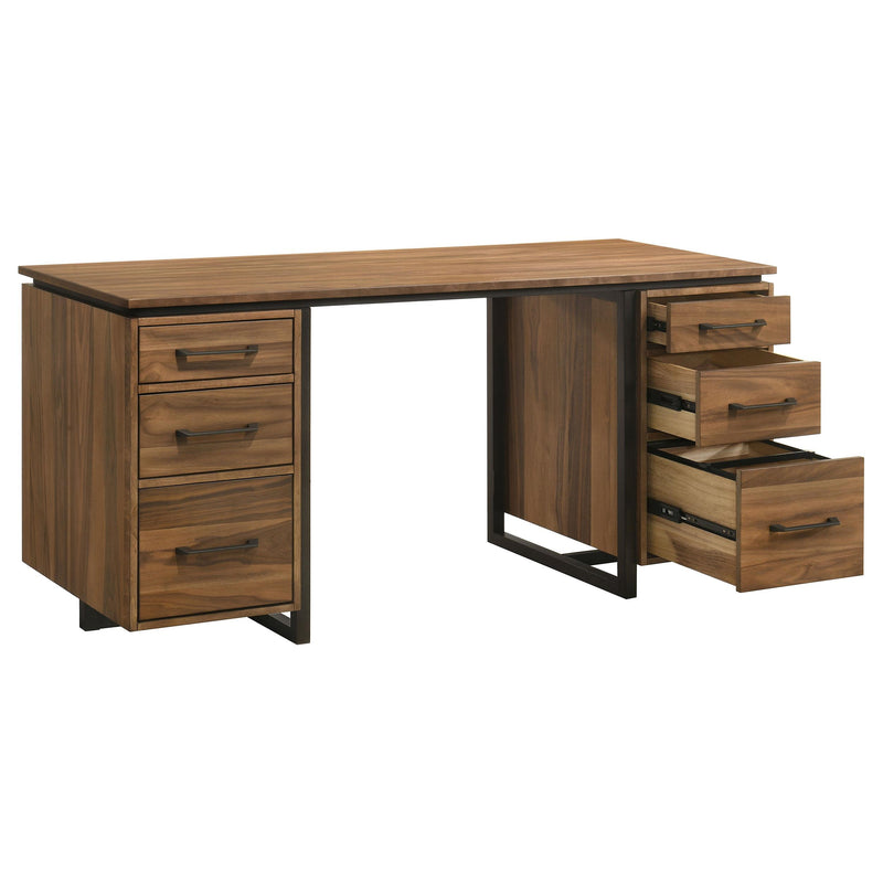 Berhalter 6-Drawer Double Pedestal File Computer Desk - detail 4