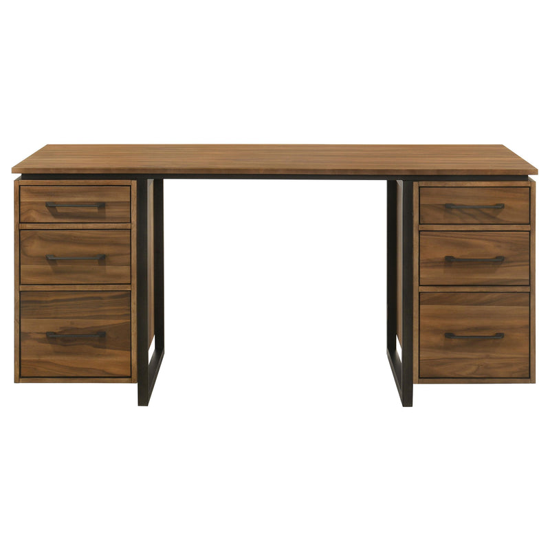 Berhalter 6-Drawer Double Pedestal File Computer Desk - detail 5