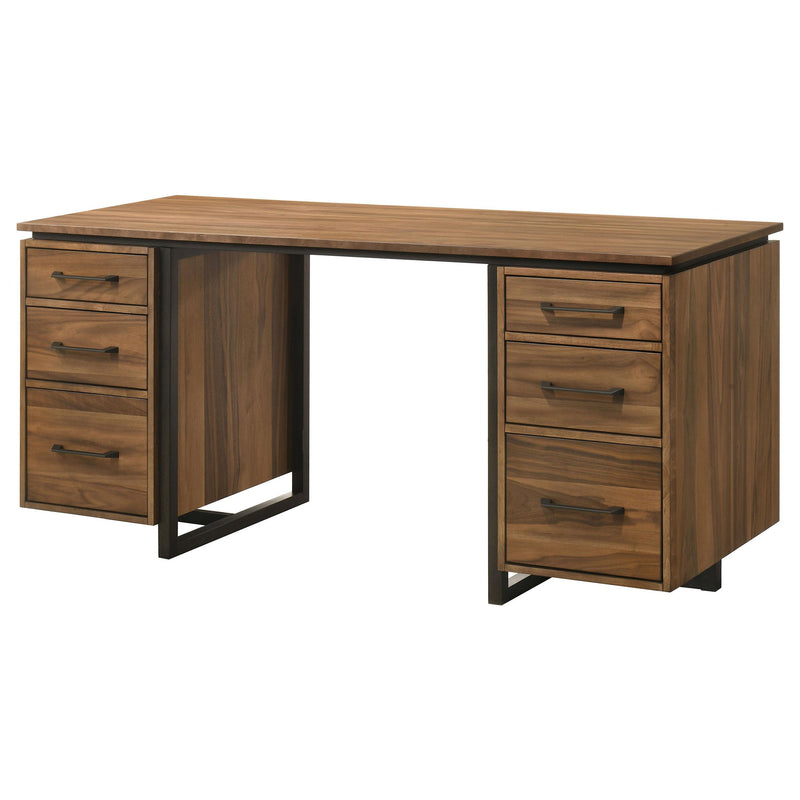 Berhalter 6-Drawer Double Pedestal File Computer Desk - detail 6