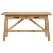 Fabian 54-inch 2-drawer Computer Writing Desk Distressed Light Brown - detail 5