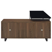 Maddox 60-inch L-Shape Office Computer Desk Black and Walnut - detail 7