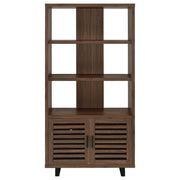 Maddox 71-inch 3-shelf Cabinet Bookcase Walnut - detail 4