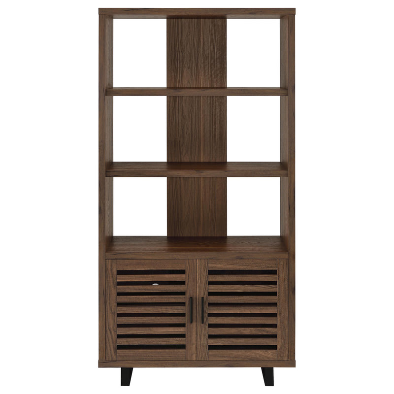 Maddox 71-inch 3-shelf Cabinet Bookcase Walnut - detail 4