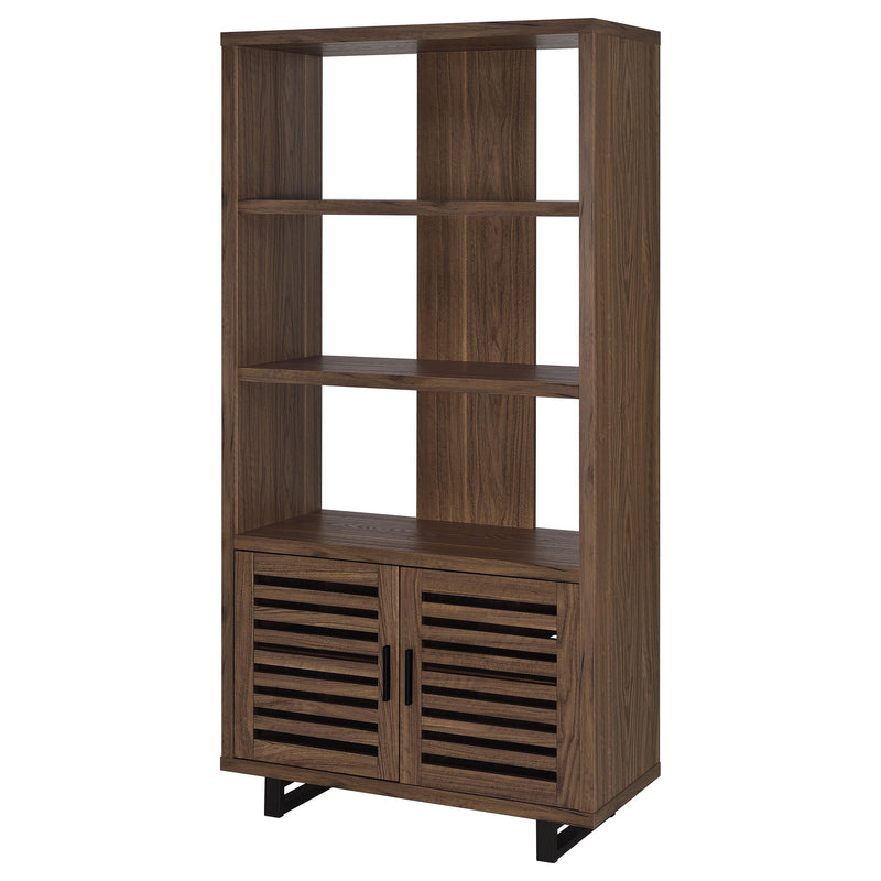 Maddox 71-inch 3-shelf Cabinet Bookcase Walnut - detail 5