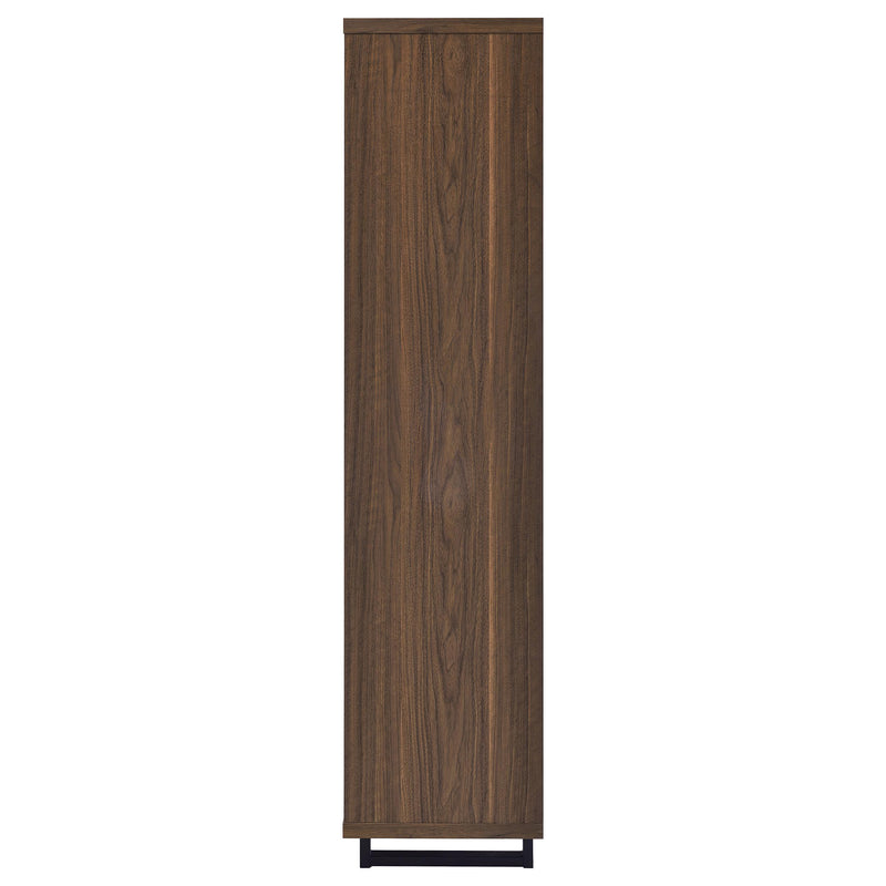 Maddox 71-inch 3-shelf Cabinet Bookcase Walnut - detail 6