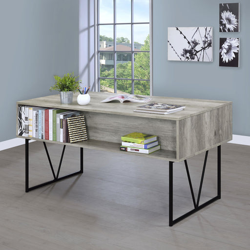 Analiese 63-inch 4-drawer Writing Desk Grey Driftwood - alternate view