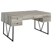 Analiese 63-inch 4-drawer Writing Desk Grey Driftwood - detail 3