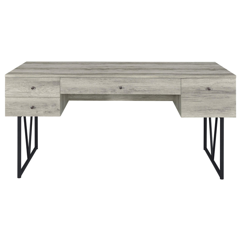 Analiese 63-inch 4-drawer Writing Desk Grey Driftwood - detail 5