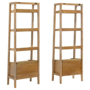 Fabian 2-piece 4-shelf Bookshelf with Drawer Distressed Light Brown - detail 4
