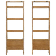 Fabian 2-piece 4-shelf Bookshelf with Drawer Distressed Light Brown - detail 5