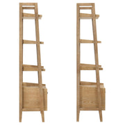 Fabian 2-piece 4-shelf Bookshelf with Drawer Distressed Light Brown - detail 6