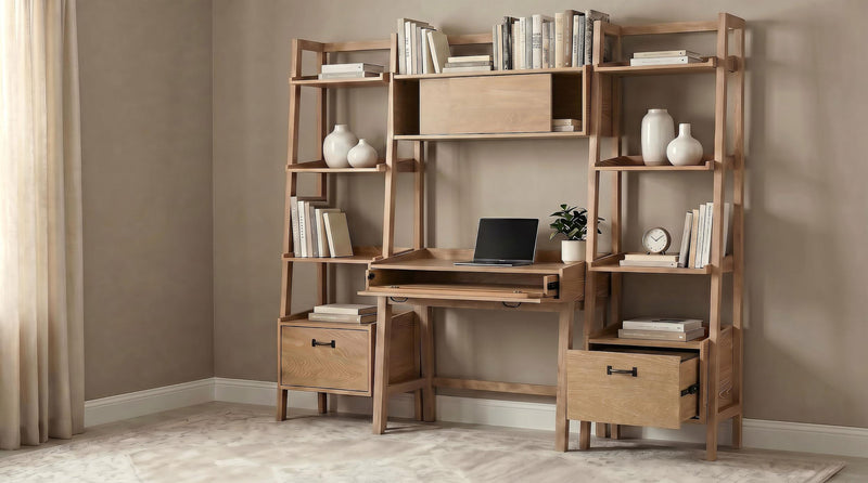 Fabian Bookshelf Bridge with Cubbies Distressed Light Brown - alternate view