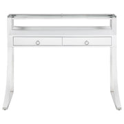 Gemma 48-inch 2-drawer Writing Desk White High Gloss - detail 3