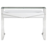 Gemma 48-inch 2-drawer Writing Desk White High Gloss - detail 7