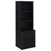 Westpark 3-shelf Bookcase USB and Lockable Drawer Black - alternate view