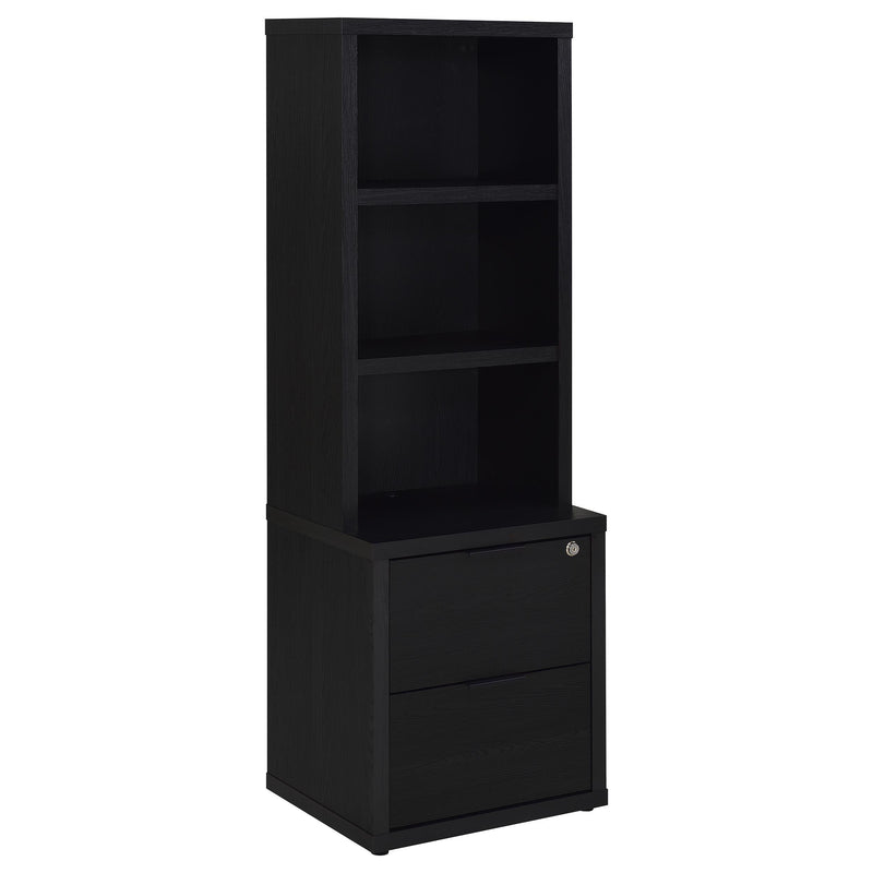 Westpark 3-shelf Bookcase USB and Lockable Drawer Black - alternate view
