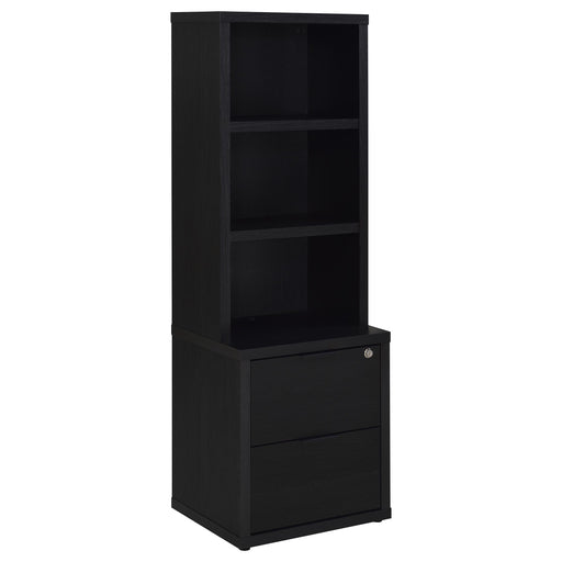 Westpark 3-shelf Bookcase USB and Lockable Drawer Black - alternate view