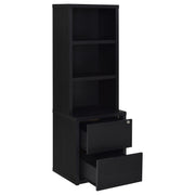 Westpark 3-shelf Bookcase USB and Lockable Drawer Black - detail 3