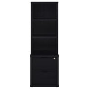 Westpark 3-shelf Bookcase USB and Lockable Drawer Black - detail 4