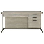 Loomis 60-inch 4-drawer Computer Desk Whitewashed Grey - detail 4