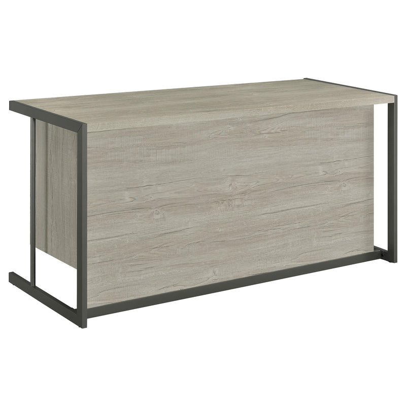 Loomis 60-inch 4-drawer Computer Desk Whitewashed Grey - detail 6