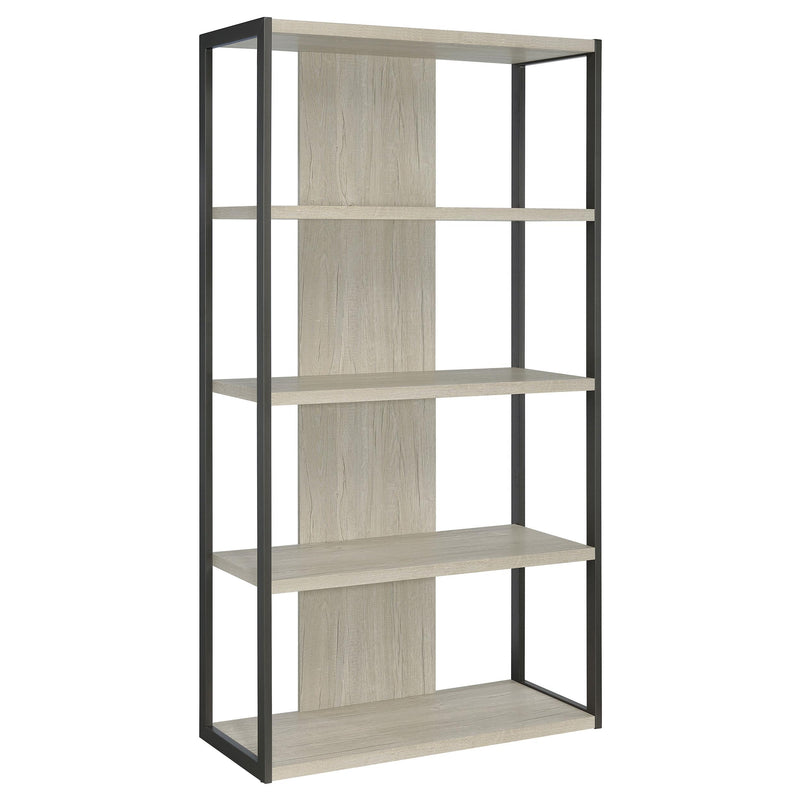 Loomis 72-inch 4-shelf Bookshelf Whitewashed Grey - alternate view