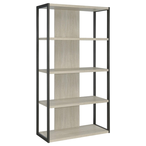 Loomis 72-inch 4-shelf Bookshelf Whitewashed Grey - alternate view