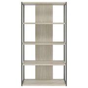 Loomis 72-inch 4-shelf Bookshelf Whitewashed Grey - detail 3