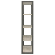 Loomis 72-inch 4-shelf Bookshelf Whitewashed Grey - detail 5
