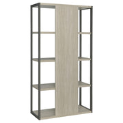 Loomis 72-inch 4-shelf Bookshelf Whitewashed Grey - detail 6