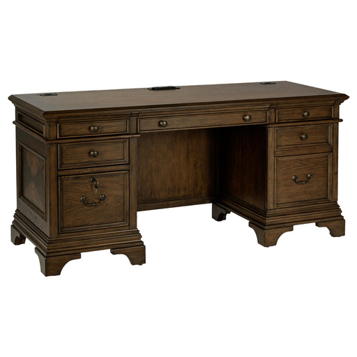 Hartshill 66-inch 5-drawer Credenza Office Desk Burnish Oak - alternate view