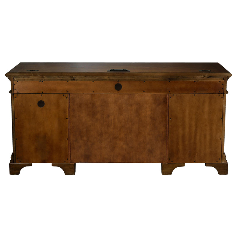 Hartshill 66-inch 5-drawer Credenza Office Desk Burnish Oak - detail 7