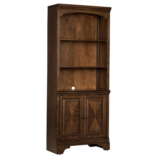 Hartshill 78-inch 3-shelf Cabinet Bookcase Burnished Oak - alternate view