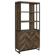 Millbrook 71-inch 2-door Storage Bookshelf Rustic Oak - alternate view