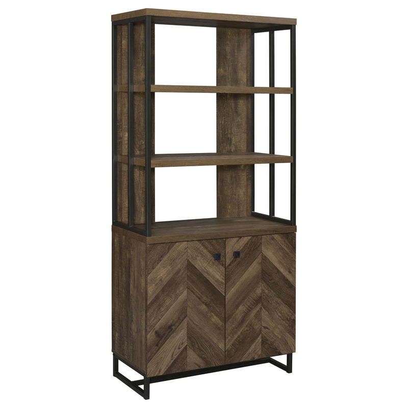 Millbrook 71-inch 2-door Storage Bookshelf Rustic Oak - alternate view