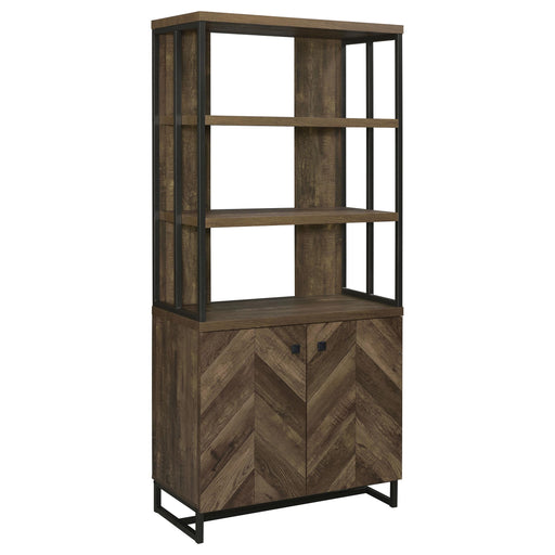 Millbrook 71-inch 2-door Storage Bookshelf Rustic Oak - alternate view
