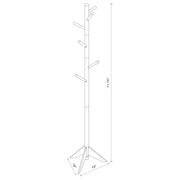 Devlin 6 Hook Freestanding Wood Coat Rack Hat Hanger Grey - detail 4