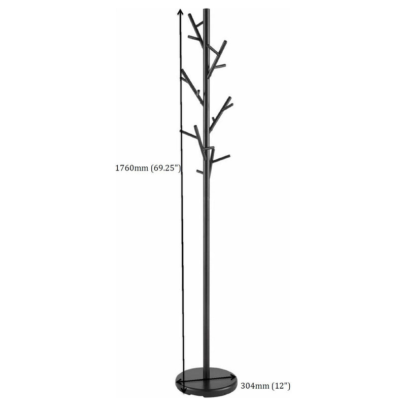 Clover 18 Hook Freestanding Metal Coat Rack Hat Hanger Black - detail 5