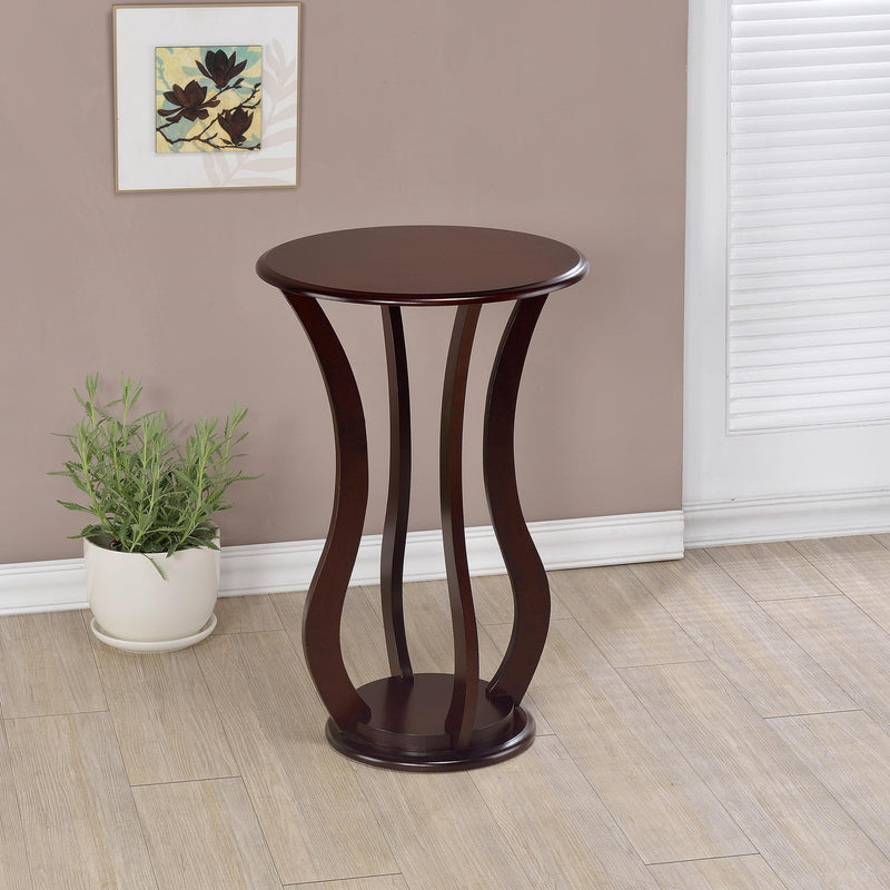 Elton Round Wood Top Accent Plant Stand
