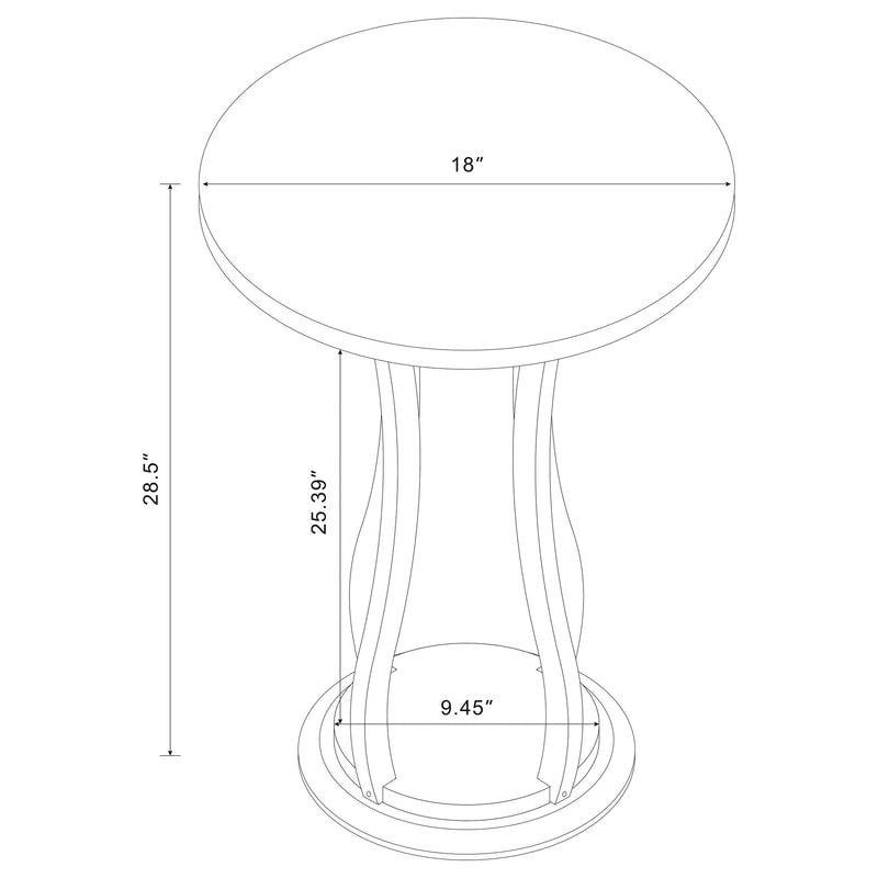 Elton Round Wood Top Accent Plant Stand