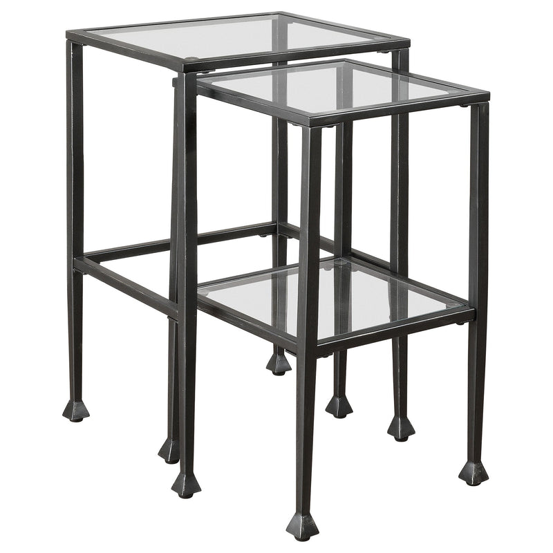 Leilani 2-piece Glass Top Nesting Table Set