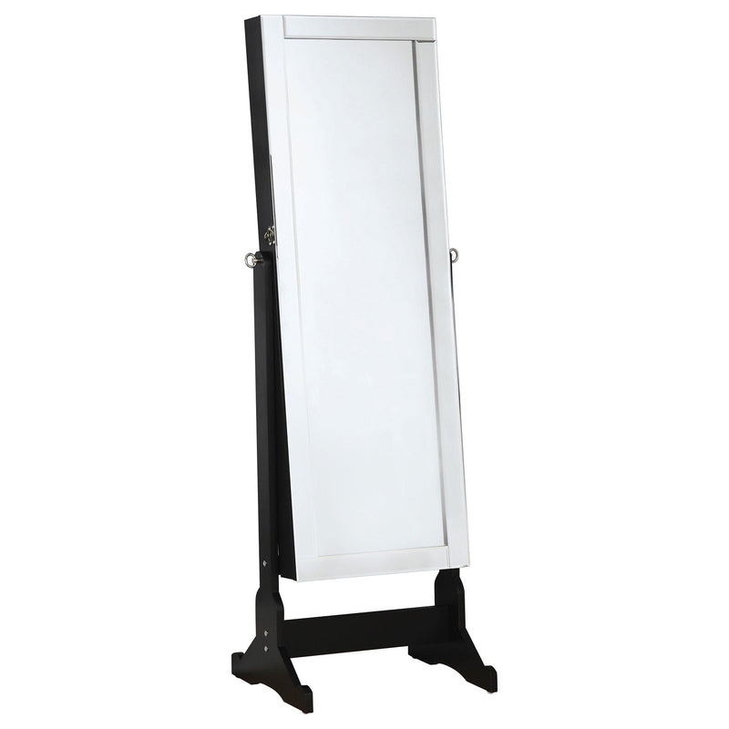 Cortez Cheval Mirror with Jewelry Storage Black - detail 3
