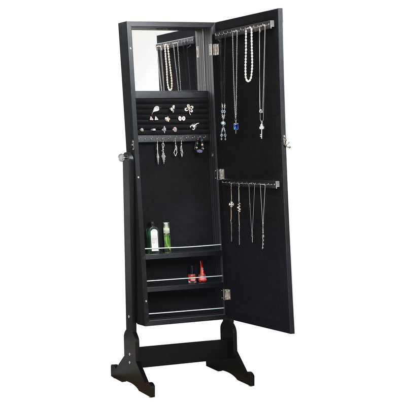 Cortez Cheval Mirror with Jewelry Storage Black - detail 4